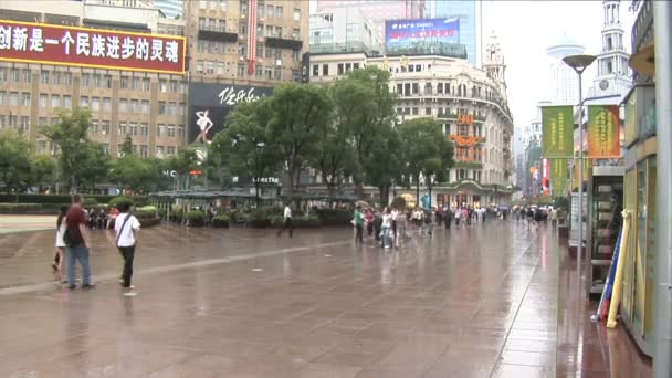 Shanghai Nanjing Pedestrian Street — Stockvideo